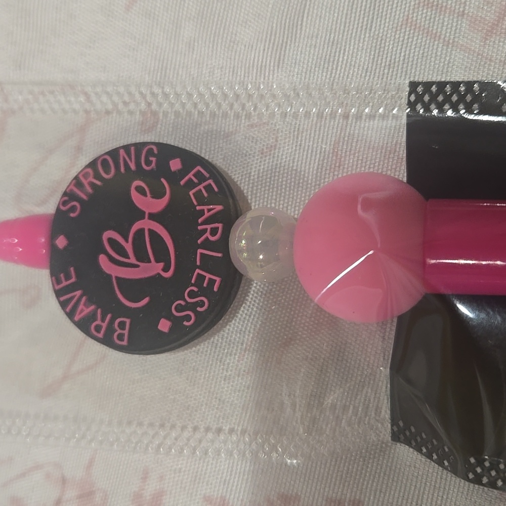 Pink Inspirational Pen Be Brave, Be Strong, Be Fearless. Includes Extra Ink